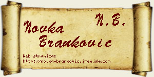 Novka Branković vizit kartica